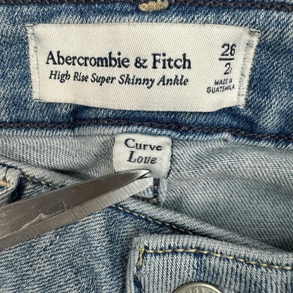 Abercrombie & Fitch Skinny Ankle Jeans Womens Sz 26/2 Light Blue High Rise - Picture 5 of 12